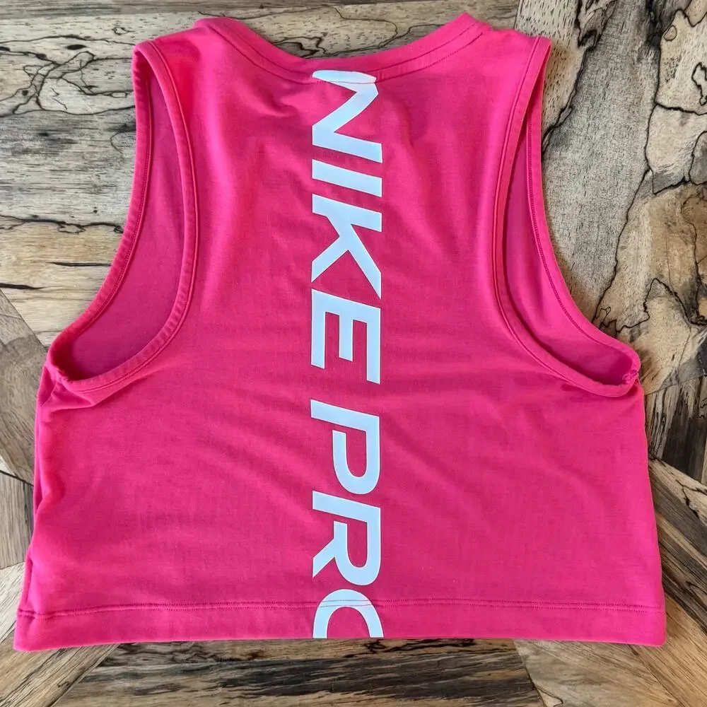 Lot of 3 Nike Pro Girls Dri-FIT Cropped Training Tank Tops M Pink Black Purple